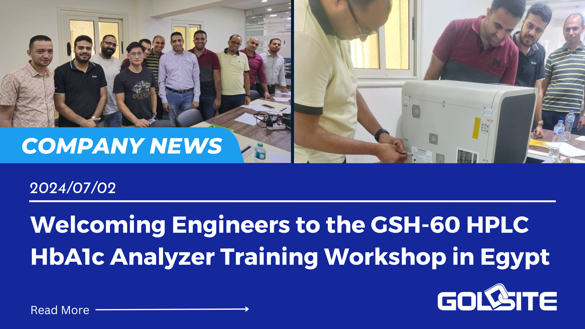 Begrüßung der Ingenieure zum GSH-60 HPLC HbA1c-Analysator-Schulungsworkshop in Ägypten